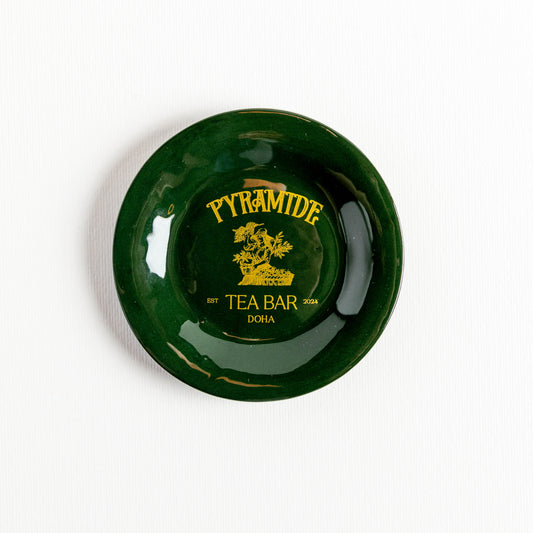 PYRAMIDE Dark Green & Gold Logo Plate